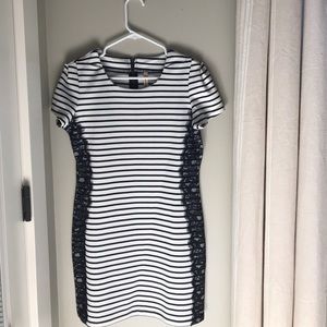Striped black and white dress